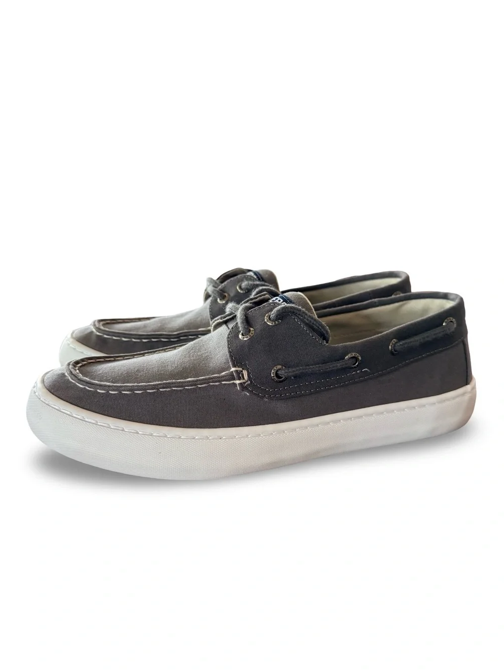 Brand New Sperry Men's Grey Canvas Boat Shoes Size 8.5